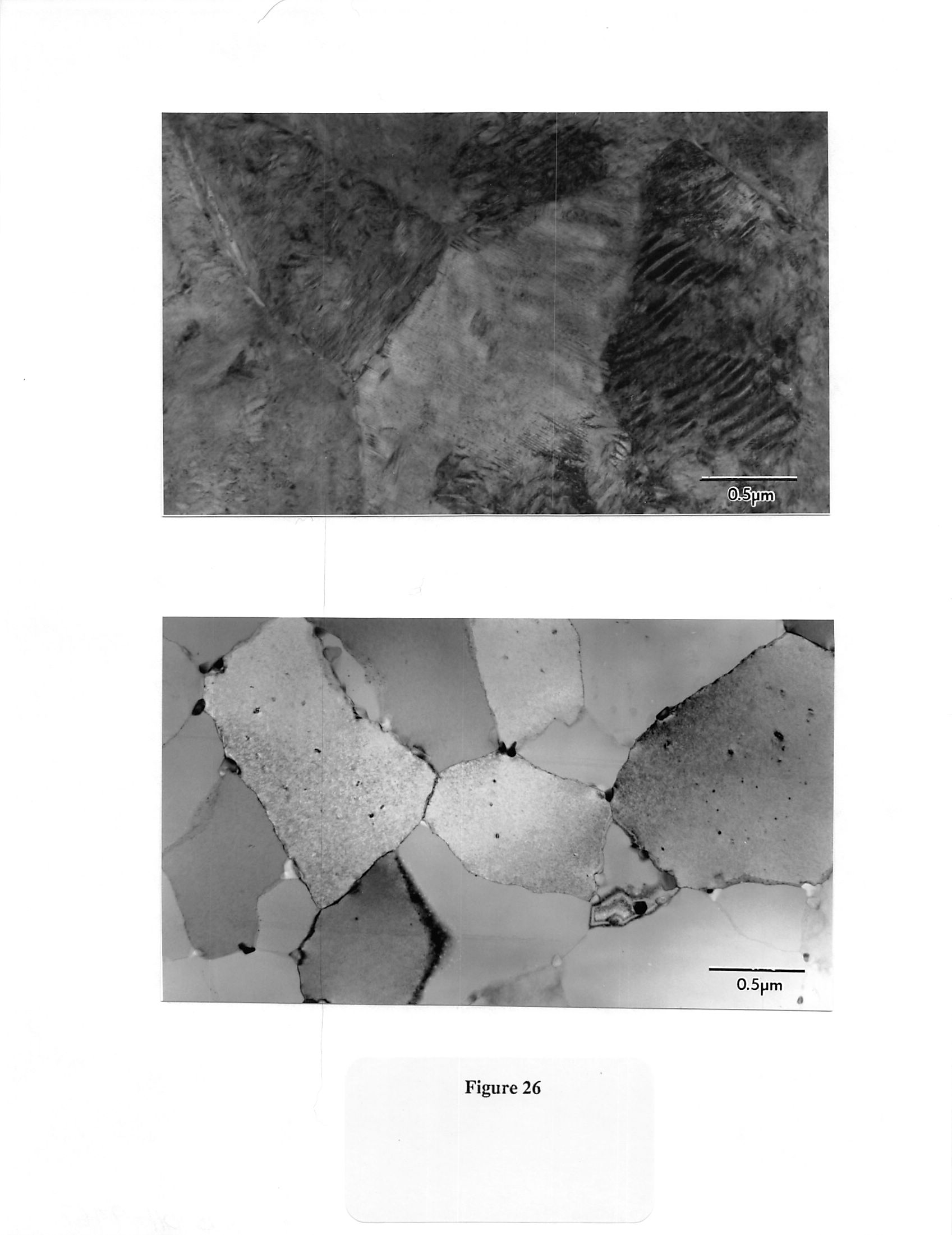 Transmission electron micrograph of martersitic and austenitic TiNi crystals