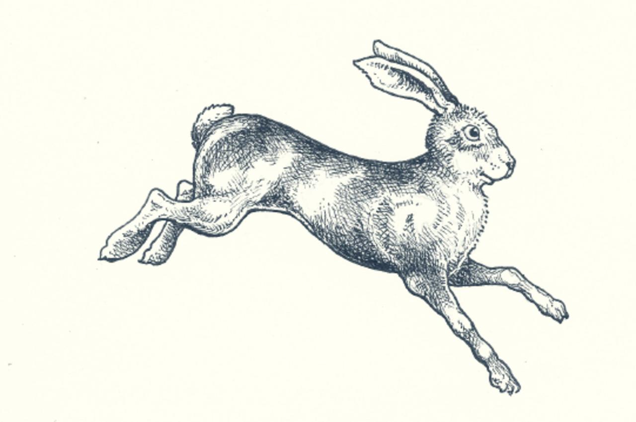 The medal is based on this original hand-drawn illustration created for Tracksmith by British illustrator Gary Chalk
