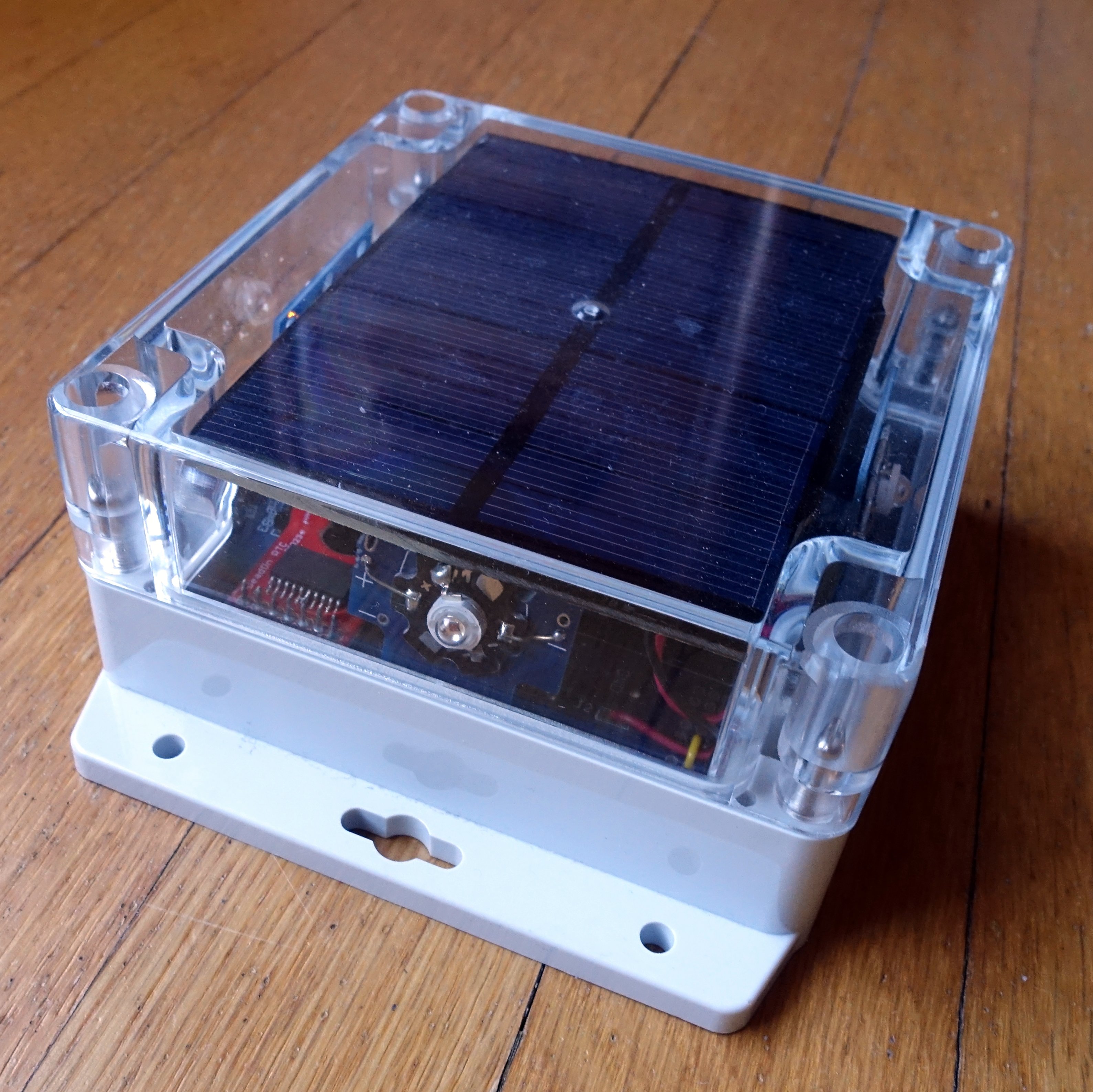 Solar-powered buoy light