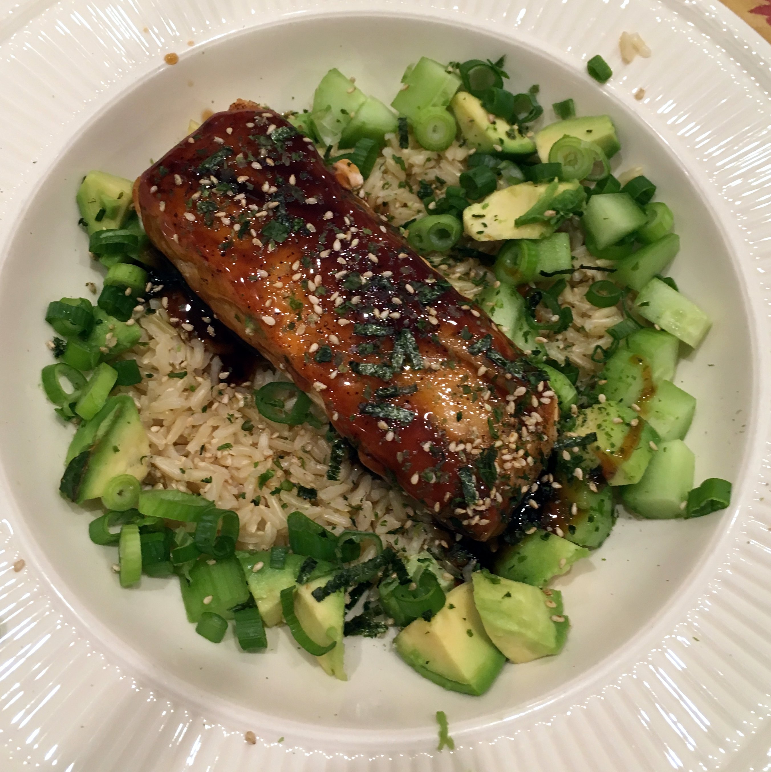 Salmon rice bowl
